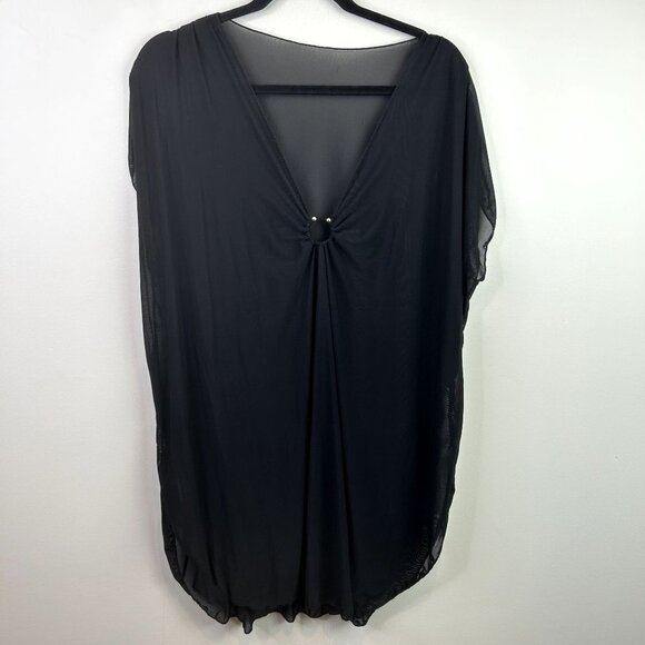 Sheer black womens cover up size medium to extra large - Picture 1 of 5